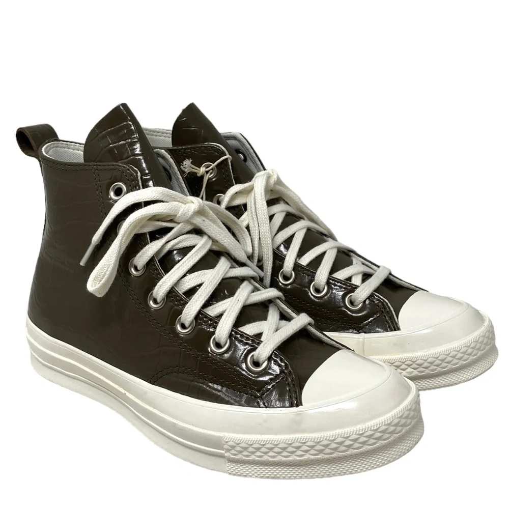Converse Chuck 70 Skate High Shoes Brown Leather Sneakers Women's Size A07656C - Picture 2 of 9